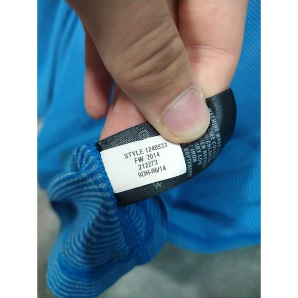 Under Armour Shirt Mens 2XL Blue Striped Long Sleeve Coldgear Fitted Crew Neck - Picture 7 of 8